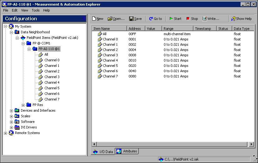 10. Under My System»Data Neighborhood, expand the configuration tree until the I/O module you want to calibrate appears.