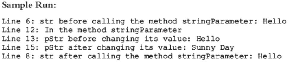 Reference Variables as Parameters: type String (continued) 41
