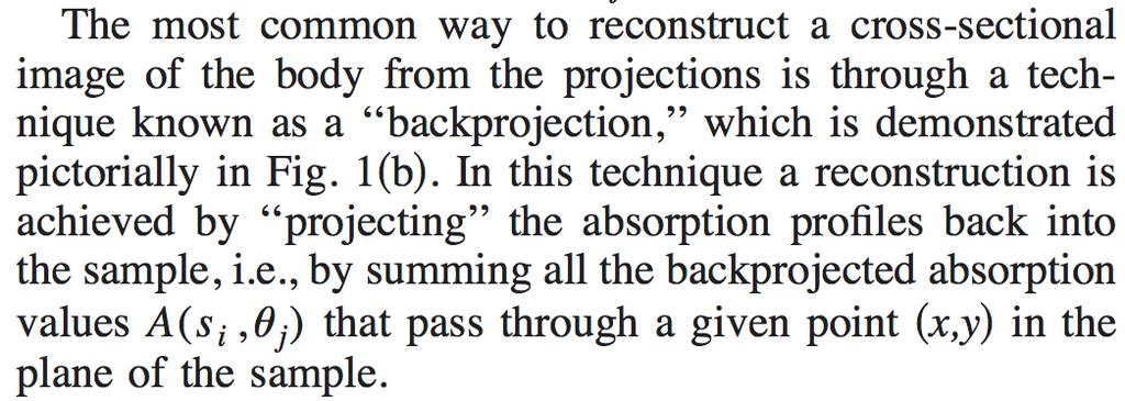 Backprojection à Simple means to reconstruct N dimensional objects from