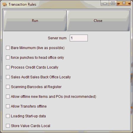 Navigational Path Screen Details The Transaction Rules screen allows for the