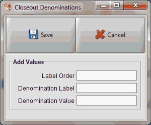 4 Repeat the same steps to add the rest of the denominations to the template. For each denomination you add, the Label Order number should be sequential.