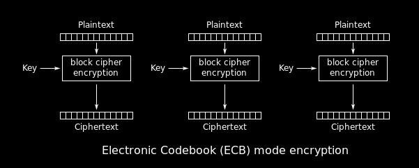 Electronic Code Book Mode Encrypt each block