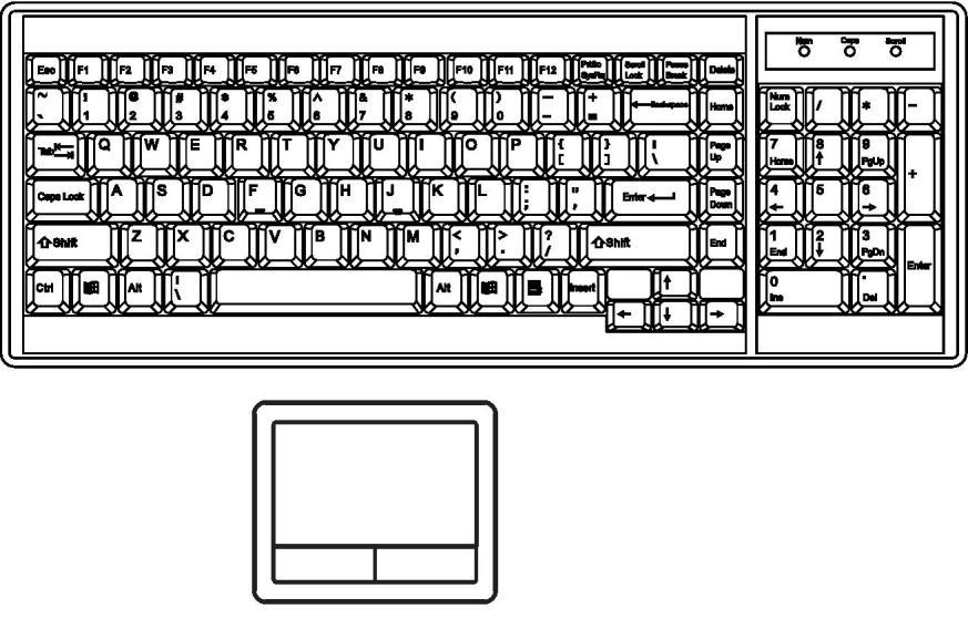 < 2.2 > Keyboard / Mouse Specifications RKD-DS-17-HDXD Ge G keyboard integrated with touchpad Key force Travelling distance Switch life 55 ± 5g 3 ± 0.