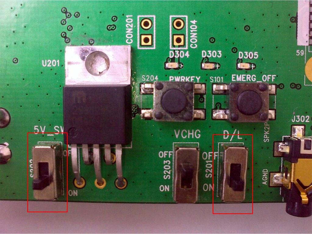 5.4. Turn off Figure 18: Switches state for firmware upgrade Pressing the PWRKEY button for about 1 second will turn off the module. 5.5. Emergency off Pressing the EMERG_OFF button for about 0.