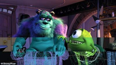 very memorable and entertaining films. Wireframes of Monsters Inc.