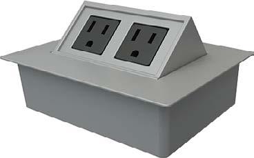 POWER / DATA SOLUTIONS PPD5 Lid pops up to access outlets and remains open during use.