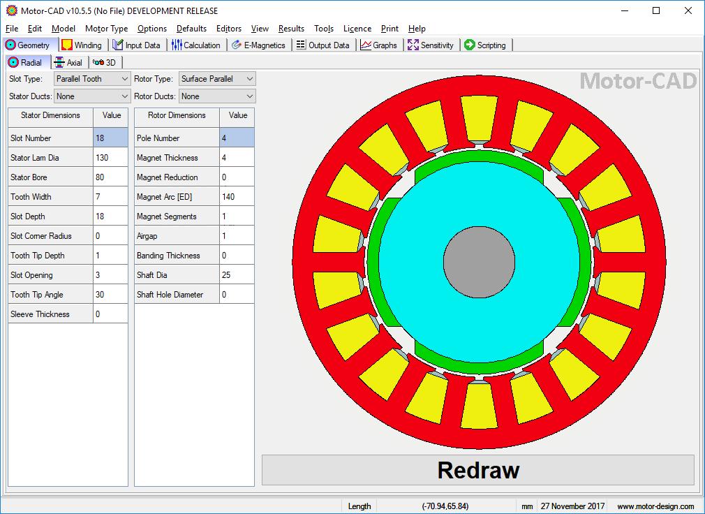 2. Preparing the Motor-CAD model The model should be created in Motor-CAD with the necessary geometry,