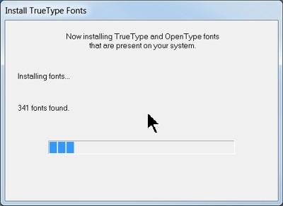 The software will look for True Type fonts on your computer and