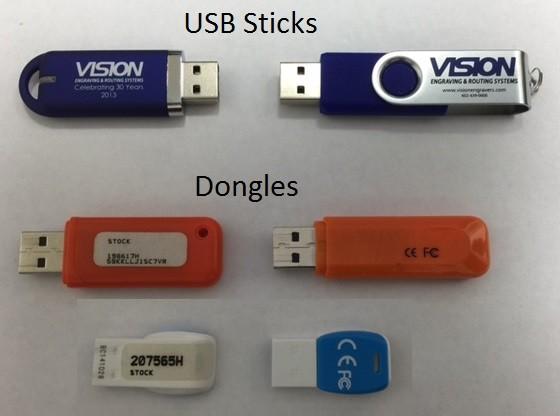 Introduction 5 To begin installation, locate the White/Blue Dongle or Orange Dongle or USB Stick included with your machine in the Accessories Box Important Note: The Vision software is available in
