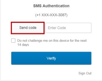 Logging In After Authentication: 1. Log into JHnet using your regular login information. 2. Click on the Send code button. 3.