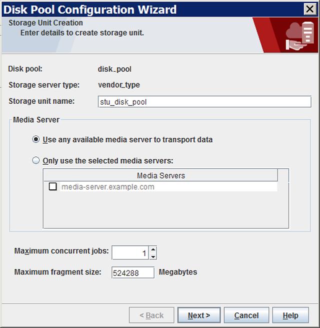 Configuring cloud storage in NetBackup Configuring a disk pool for cloud storage 136 9 On Storage Unit Creation wizard panel, enter the appropriate information for the storage unit.