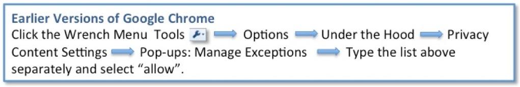 select, Manage exceptions. 6. Add the following as seen in the image to the exception list.