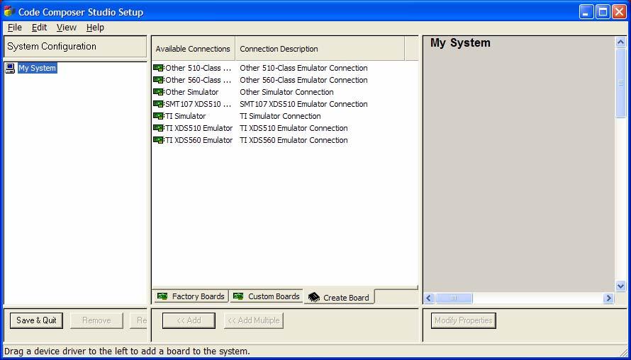 Version 1.2 Page 15 of 16 SMT107 User Manual Version 3.0 and Later The device driver interface configuration has been changed for CCS version 3.