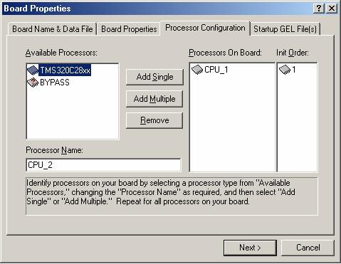 7. Click on Next to get to the Process Configuration window (see Figure C-6.