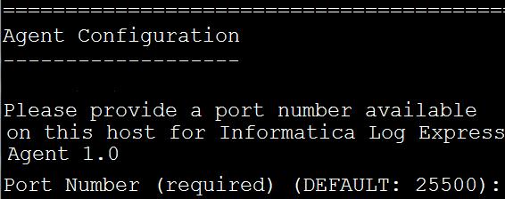 Provide a port number on this host for the agent.