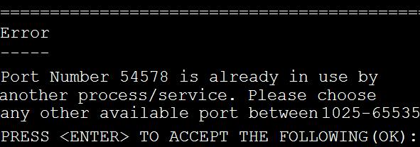 If the port number is already in use by another