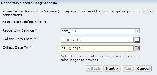 Repository Service Hang This is a scenario where PowerCenter Repository Service (pmrepagent process) hangs or stops responding to client connections.