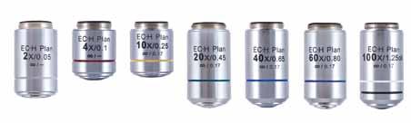 45 0,9 contrast and lead-free manufacturing according to RoHS standards are signifi- EC-H Plan 40X 0.65 0,5 cant features of this new class of Motic CCIS objectives. EC-H Plan 60X 0.