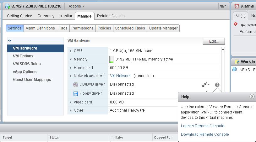 IOM Manual 10. Upgrading OVOC on a Virtual Platform 10.1.1.1 Setting up Using VMware Remote Console Application (VMRC) This section describes how to run the upgrade from the VMware host.