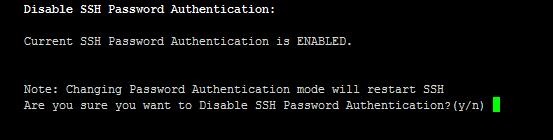 IOM Manual 20. Security 20.2.4 Enable/Disable SSH Password Authentication This option enables you to disable the username/password authentication method for all network interfaces enabled on the OVOC server.