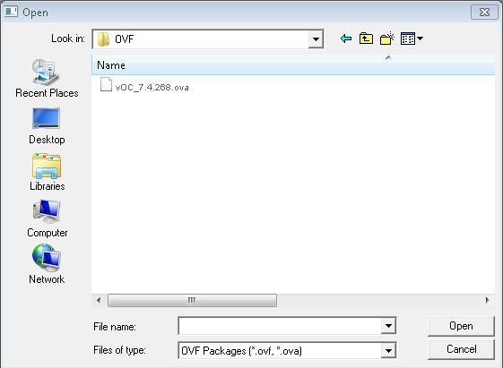 One Voice Operations Center Figure 8-5: Browse to OVF Package 5.