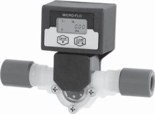 MICRO-FLO DIGITAL FLOWMETER 1/8, 1/4, 1/4 OD Tubing & 3/8 OD Tubing sizes. 6 digit LCD, up to 4 decimal positions and displays both rate of flow and total flow.
