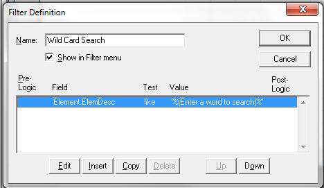 Filters In any interactive filter, you can enter % to get all elements 16 Courtesy,