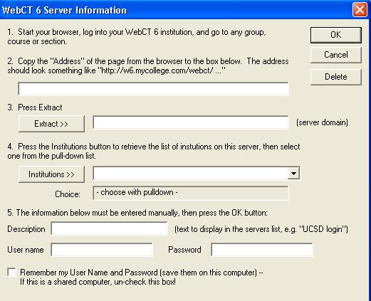 Figure 5 - WebCT Server Information 11.