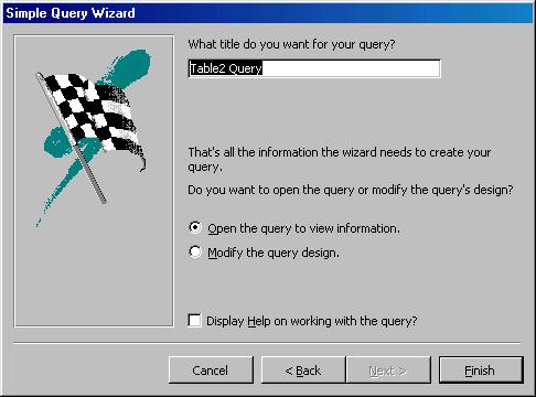 Click the Create query by using wizard icon in the database window to have Access step you through the process of creating a query. 2.