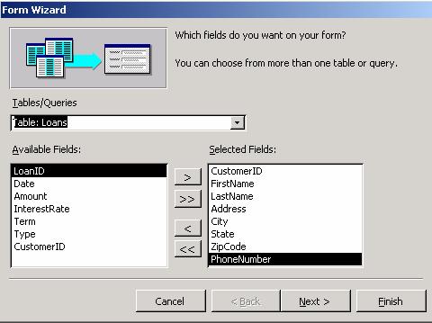2. Select the second table and the