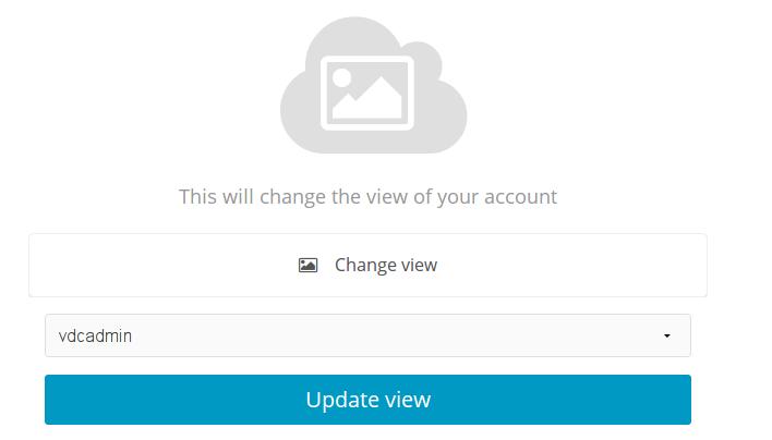 change the view to vdcadmin
