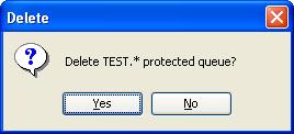 Input the Protect Queue name including wildcards and then click the Ok button. Click the Rename button to delete an entry in the list.