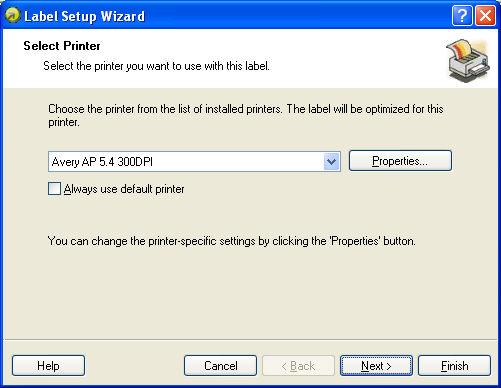 Designing Labels Using Label Setup Wizard Using Label Setup Wizard Label Setup Wizard offers defining dimensions of the label and changing printer setup.