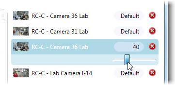 next to the camera name. A slider becomes visible. Figure 93 Change the Default Dwell Time 8.