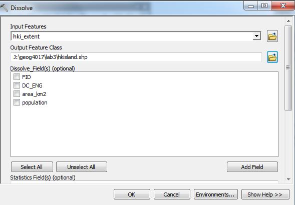 shp and place it in J:\geog4017\lab3 folder Leave other fields as default and then press [OK] to run the tool.