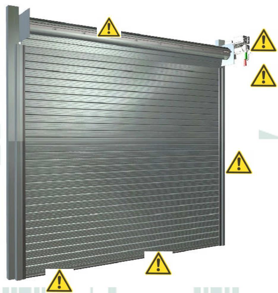 Never use the Paramount 26 Roller Shutter as a hoist. Never interfere with a moving Paramount 26 Roller Shutter or moving parts.