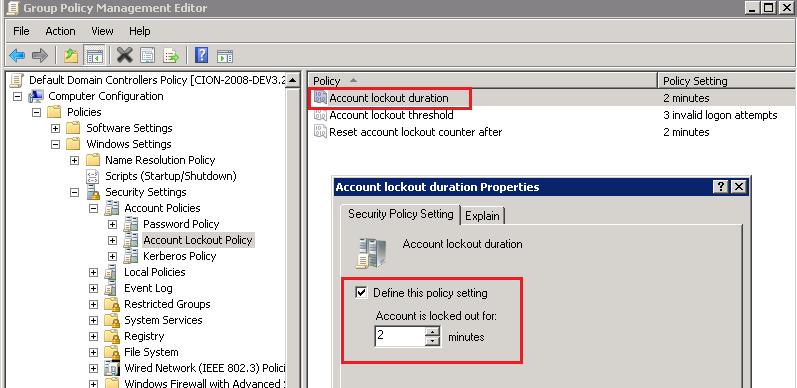 Right click the Account Lockout PolicyopenSet the values for the policies as shown in the below image. How to set?