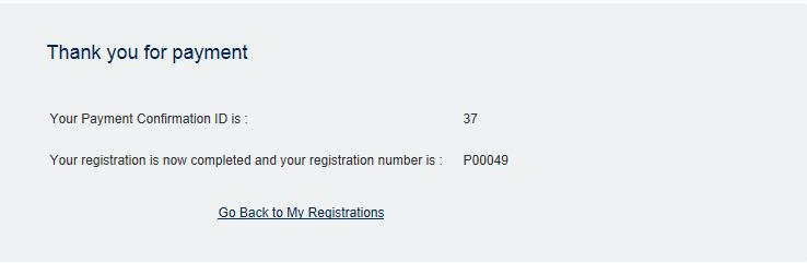Step 7: PLIS Confirmation and Registration Number Assignment After clicking [Submit] the user will be