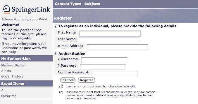 Complete the registration form and design your personal username and password.