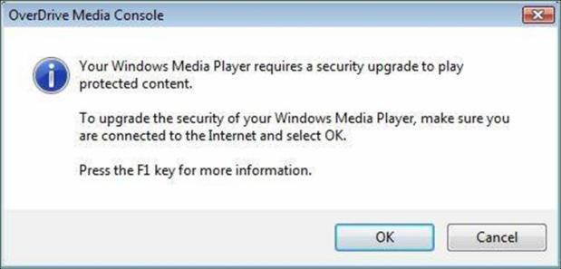 be prompted to complete a onetime security upgrade for Windows Media
