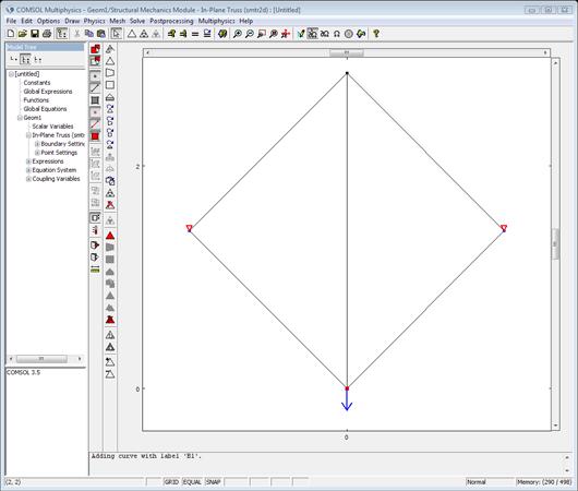 MESH GENERATION When using the default option (the Constrain edge to be straight (truss) button is selected on the Material page