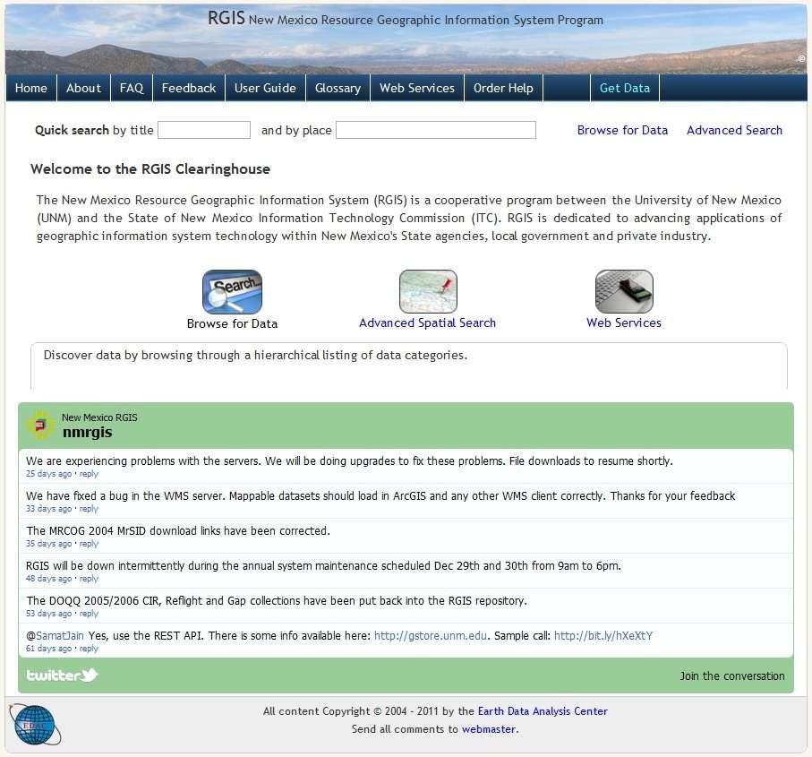 NM Resource Geographic Information System Program RGIS User Guide Access RGIS in any Web browser at http://rgis.unm.edu.