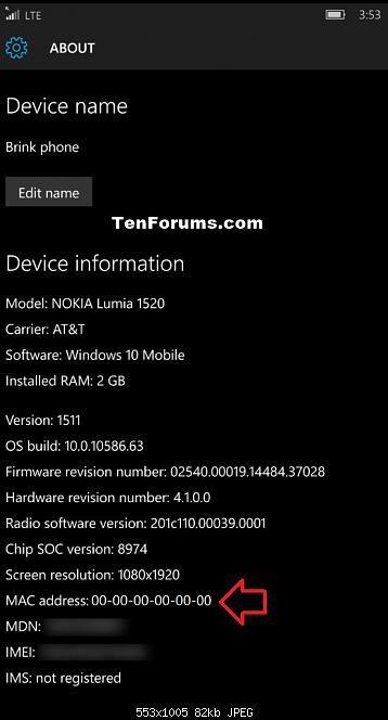 Windows 10 Mobile Phone 1. Open Settings, and tap on the System icon. 2. Tap on About.