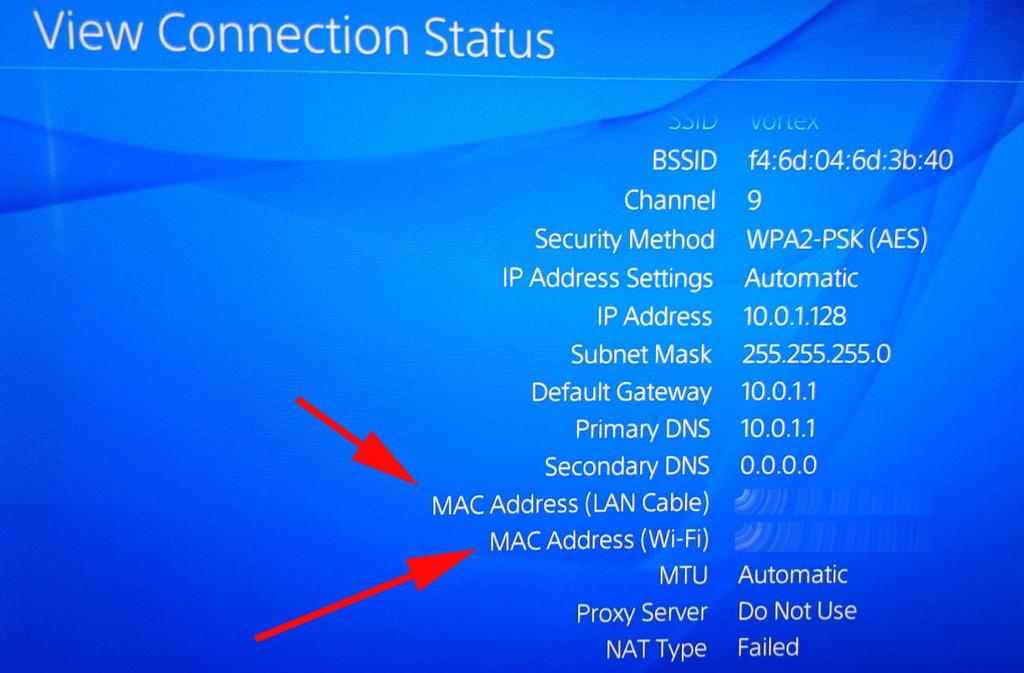 Playstation 4 To locate the MAC Address of your Playstation 4 console: 1. Arrow up and over to Settings in the PS4 menu.