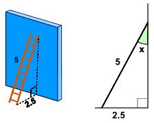 How to find angles using sin, cos and tan: Example: Find the angle X. We know that 2.5 is the opposite.