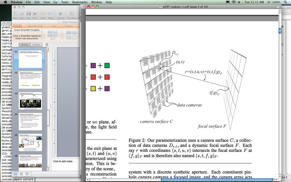 Light Fields Plenoptic Modeling: An ImageBased Rendering System, McMillan