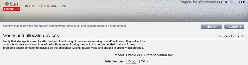 10. Use the pull-down list next to Data Devices to allocate storage