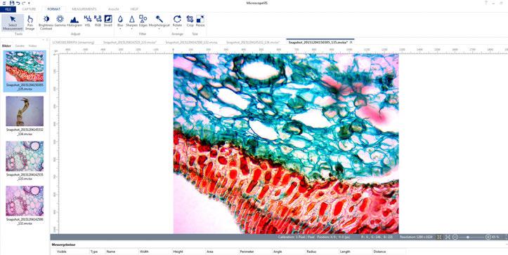 Camera software microscope VIS OXM 901 The digital specialist for measurement, counting and archiving free of charge with all microsope cameras The camera software microscope VIS OXM 901 is a