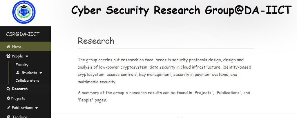 About DA-IICT and Our Group Cyber Security