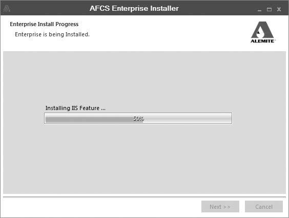 processing speeds. Do not stop application during this process. Proper time must be given for installation to finish. As installer completes necessary tasks a log file called EnterpriseInstaller.